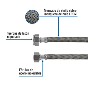 Foset Manguera p/WC, vinilo gris, 1/2