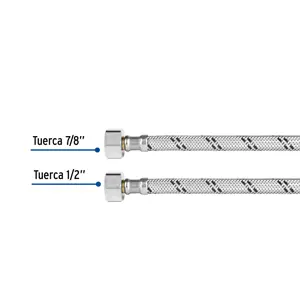 Foset Manguera p/WC, acero inox, 1/2