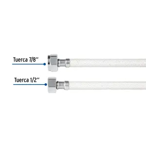 Foset Manguera p/WC, vinilo blanco, 1/2