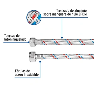 Foset Manguera p/WC, aluminio, 1/2
