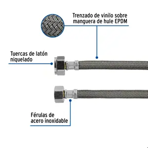 Foset Manguera p/WC, vinilo gris, 1/2