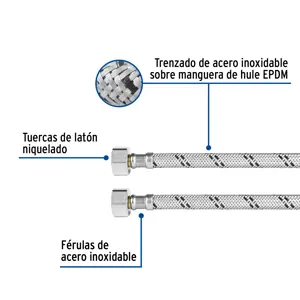 Foset Manguera p/WC, acero inox, 1/2