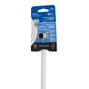 Foset Manguera p/WC, vinilo blanco, 1/2x7/8