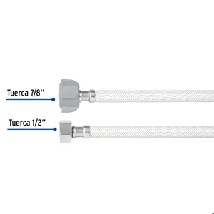 Foset Manguera p/WC, vinilo blanco, 1/2x7/8