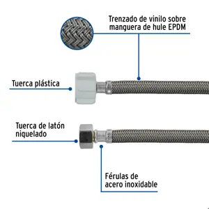 Foset Manguera p/WC, vinilo gris, 1/2