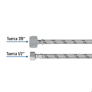 Foset Manguera p/WC, acero inox, 1/2