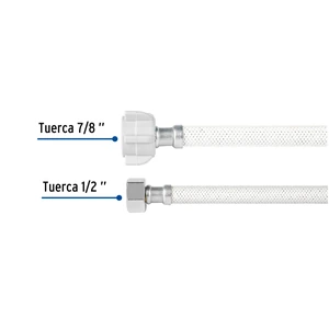 Foset Manguera p/WC vinilo blanco 1/2