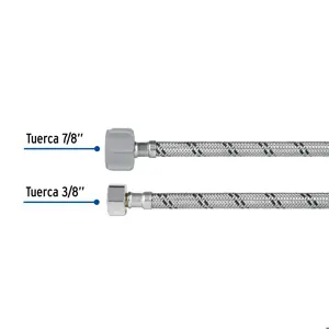 Foset Manguera p/WC, acero inox, 3/8