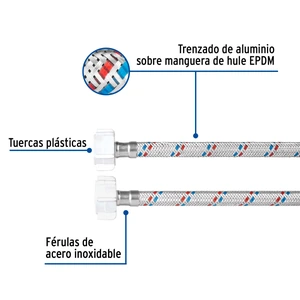 Foset Manguera p/WC, aluminio, 1/2