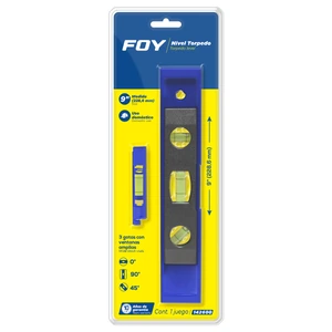 Foy-142600 / 142600 Nivel torpedo magnético 9" y nivel de hilo, 2 piezas Foy