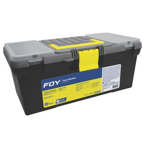 Foy-143201 / 143201 Caja portaherramientas plástica con broches plásticos y organizador color negro 16" x 7" x Foy