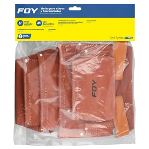 Foy-143212 / 143212 Portaherramientas de carnaza con cinturón, 4 bolsillos Foy