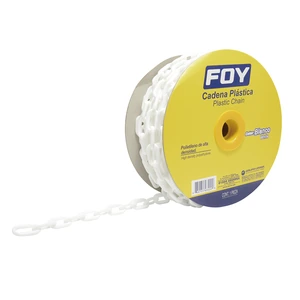 Foy-143420 / 143420 Cadena plástica calibre 6 mm de 25 m, color blanco Foy