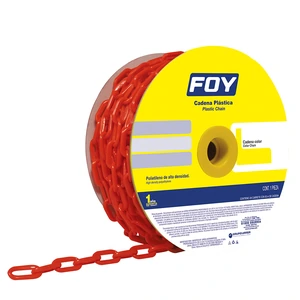 Foy-143433 / 143433 Cadena plástica calibre 3 mm de 50 m, color rojo Foy