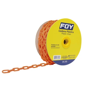 Foy-143436 / 143436 Cadena plástica calibre 3 mm de 50 m, color naranja Foy