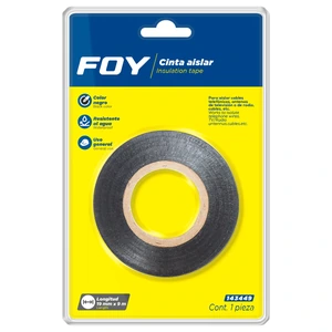 Foy-143449 / 143449 Cinta para aislar negra 19 mm x 9 m en blíster Foy