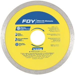 Disco de diamante continuo, 4-1/2" Foy