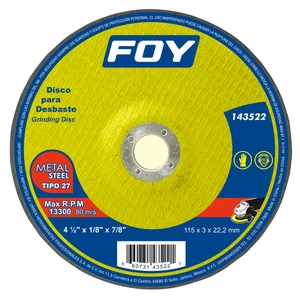 Disco abrasivo tipo 27 para metal Foy
