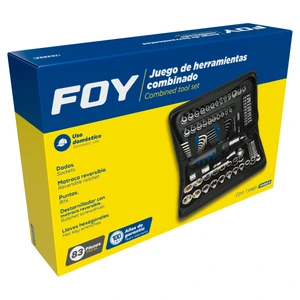 Juego combinado de herramienta 83 piezas, con estuche plástico Foy