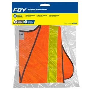 Foy-144170 / 144170 Chaleco de seguridad de malla de poliéster con cintas reflejantes prismáticas naranja unit Foy