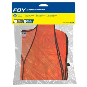 Foy-144172 / 144172 Chaleco de seguridad de malla de poliéster para uso de día naranja unitalla Foy