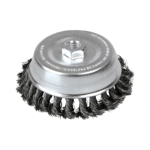 Foy-C308 / C308 Carda copa trenzada alambre grueso 3" x 0.50 con rosca M14 Foy