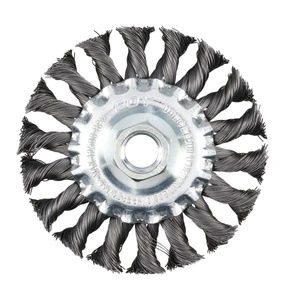Foy-C319 / C319 Carda circular trenzada alambre delgado 4" x 0.35 con rosca 5/8" Foy