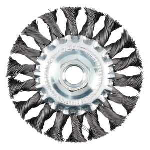 Foy-C323 / C323 Carda circular trenzada alambre grueso 4" x 0.50 con rosca 5/8" Foy