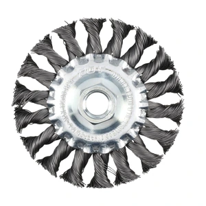 Foy-C326 / C326 Carda circular trenzada alambre grueso 6" x 0.50 con rosca M14 Foy