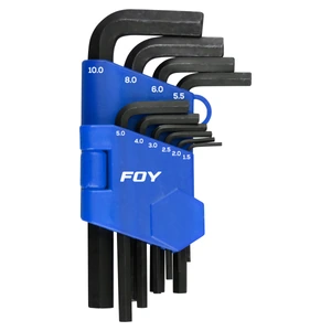 Foy-JLL10M / JLL10M Juego de llaves hexagonales ti po  inL in, métricas, 10 piezas en rack