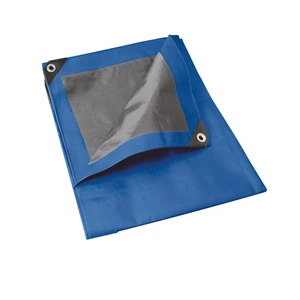 Foy-L3X4Z / L3X4Z Lona de polietileno color azul con fondo plata, 3 x 4 m