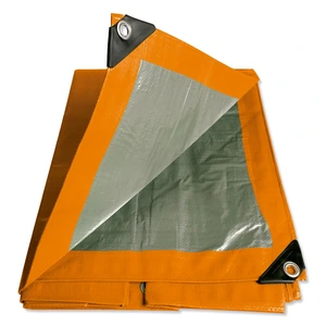 Lona de polietileno color naranja con fondo plata Foy