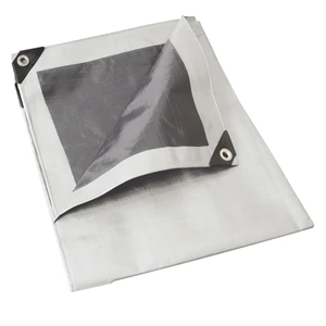 Foy-LE2X3B / LE2X3B Lona de polietileno color blan co con fondo plata, 2 x 3 m