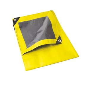 Foy-LE3X4A / LE3X4A Lona de polietileno color amar illo con fondo plata, 3 x 4 m