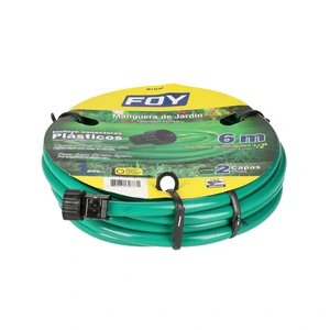 Manguera para jardín lisa con conector plástico 2 capas Foy