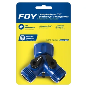 Foy-VALY01P / VALY01P Adaptador para manguera de riego en "Y" de plástico 11 x 7cm Foy