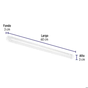 47325 / GAB-002L Volteck Luminario lineal ultra delgado de LED 11 W para gabinete