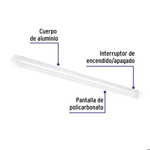 47325 / GAB-002L Volteck Luminario lineal ultra delgado de LED 11 W para gabinete