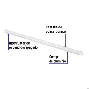 Volteck Luminario lineal ultra delgado de LED 19 W para gabinete