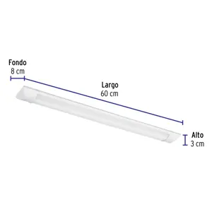 Luminario lineal delgado de LED 18 W para gabinete, Volteck