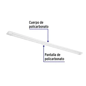 Luminario lineal delgado de LED 36 W para gabinete, Volteck