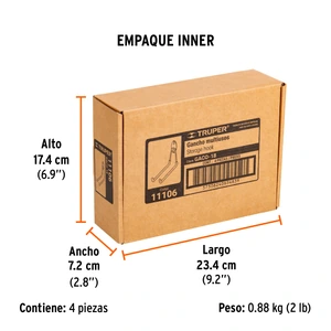 Gancho multiusos para colgar, 18 cm, TRUPER