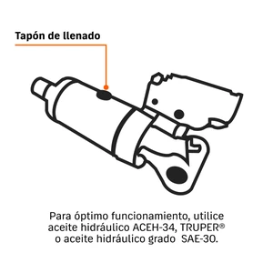 Gato hidráulico de patín 2t, 50 movimientos, maletín, Truper
