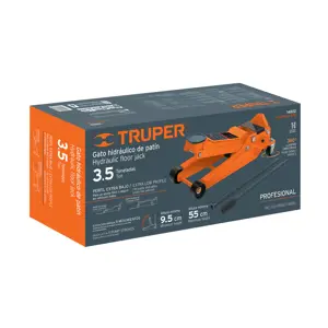 Truper Gato hidráulico profesional de patín,3.5t, elevación rápida