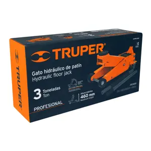 14949 / GAPRO-300 Gato hidráulico de patín 3t profesional, elev rápida, Truper