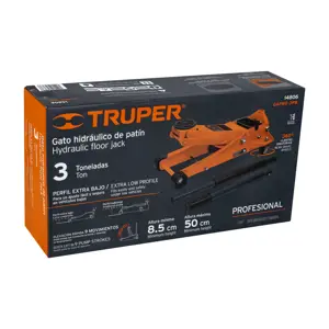 14806 / GAPRO-3PB Truper Gato hidráulico profesional de patín, 3t, elevación rápida