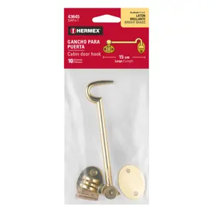 43645 / GAPU-1 Gancho latonado para puerta, Hermex