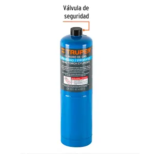 Cilindro de gas propano de 400g, azul, TRUPER