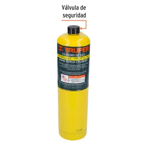 Cilindro de gas propileno de 400g, amarillo, TRUPER