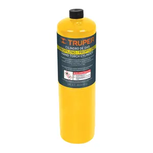 Cilindro de gas propileno de 400g, amarillo, Truper